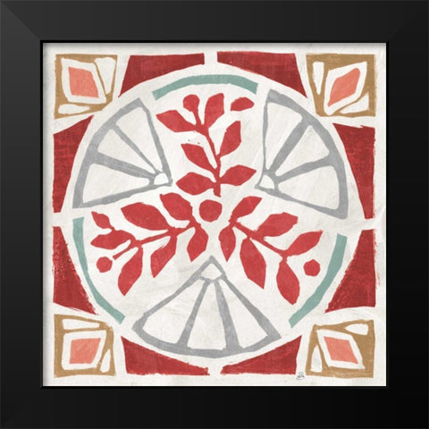 Woodcut Christmas XII Color Black Modern Wood Framed Art Print by Brissonnet, Daphne