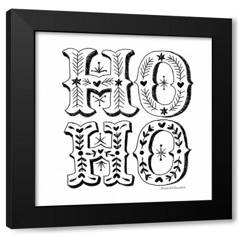 Ho Ho Black Modern Wood Framed Art Print by Snowdon, Alexandra