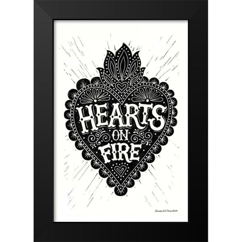 hearts.on.fire Black Modern Wood Framed Art Print by Snowdon, Alexandra