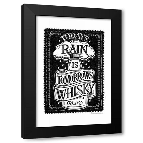 Whisky Rain Black Modern Wood Framed Art Print with Double Matting by Snowdon, Alexandra
