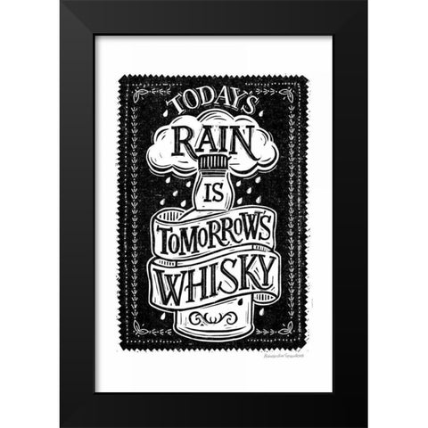 Whisky Rain Black Modern Wood Framed Art Print by Snowdon, Alexandra