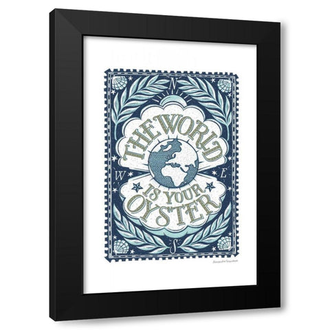 World is Your Oyster Black Modern Wood Framed Art Print by Snowdon, Alexandra