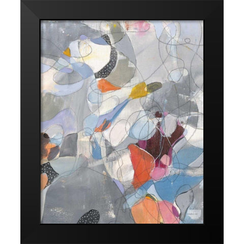 Line Abstract Black Modern Wood Framed Art Print by Nai, Danhui