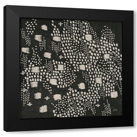 Dots and Blocks Black Modern Wood Framed Art Print with Double Matting by Averinos, Melissa