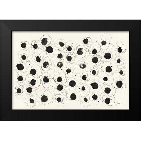 Round Seven Deluxe Black Modern Wood Framed Art Print by Novak, Shirley