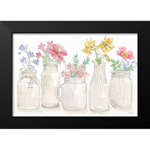 Peaceful Petals I Black Modern Wood Framed Art Print by Grove, Beth