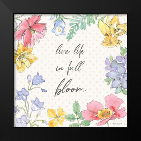 Peaceful Petals X Black Modern Wood Framed Art Print by Grove, Beth