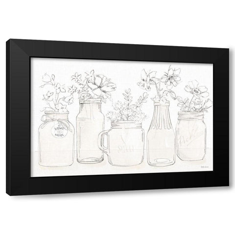 Peaceful Petals I Neutral Black Modern Wood Framed Art Print with Double Matting by Grove, Beth