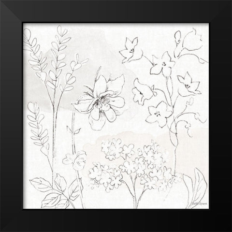 Peaceful Petals VII Neutral Black Modern Wood Framed Art Print by Grove, Beth