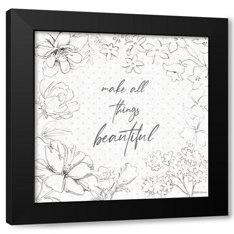 Peaceful Petals IX Neutral Black Modern Wood Framed Art Print by Grove, Beth