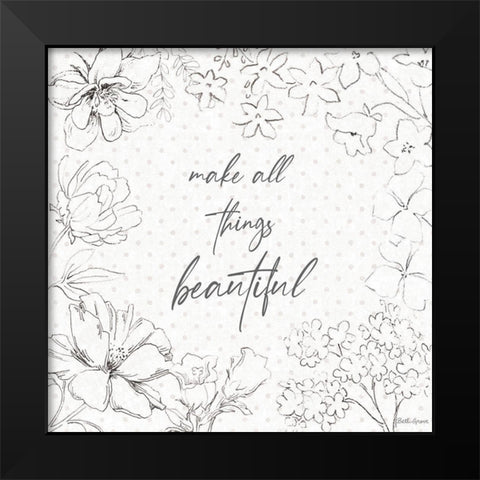 Peaceful Petals IX Neutral Black Modern Wood Framed Art Print by Grove, Beth