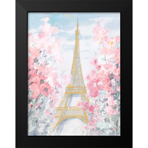 Pastel Paris III Black Modern Wood Framed Art Print by Nai, Danhui