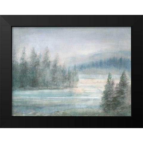 Morning on the Lake Black Modern Wood Framed Art Print by Nai, Danhui