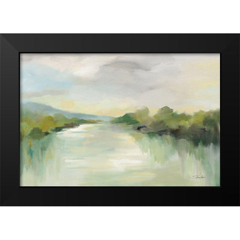 April River Black Modern Wood Framed Art Print by Vassileva, Silvia