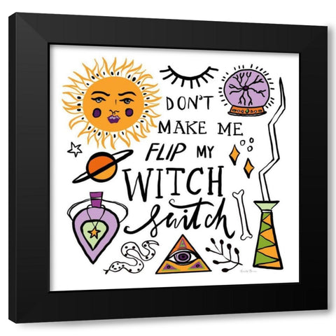 Spell Bound III Black Modern Wood Framed Art Print by Zaman, Farida