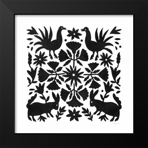Otomi Elegance Black V Black Modern Wood Framed Art Print by Green, Nancy
