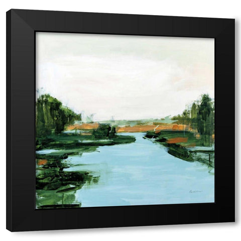 River Flowing Through Black Modern Wood Framed Art Print by Munger, Pamela