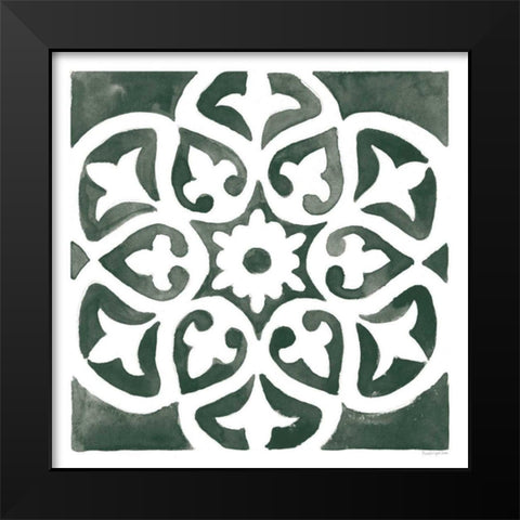 Andalusian Tile IV Pine Green Black Modern Wood Framed Art Print by Charro, Mercedes Lopez