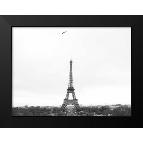 A Birds View of Paris Black Modern Wood Framed Art Print by Larson, Nathan
