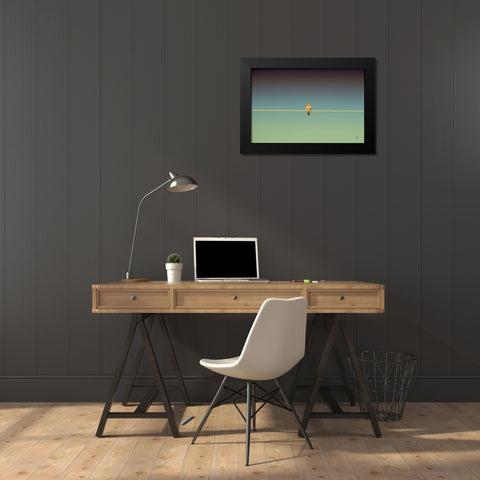 Waiting Black Modern Wood Framed Art Print by Larson, Nathan