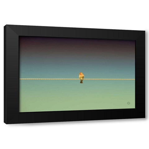 Waiting Black Modern Wood Framed Art Print with Double Matting by Larson, Nathan