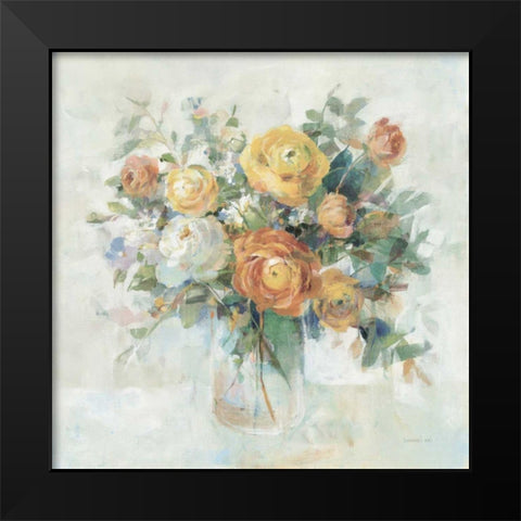 Blooming Splendor I Neutral Black Modern Wood Framed Art Print by Nai, Danhui