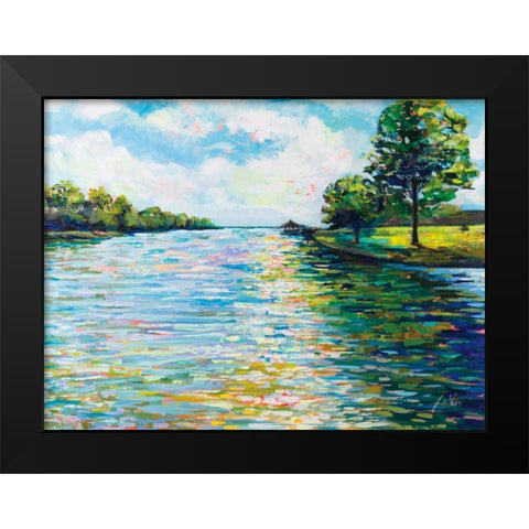 Lake View Black Modern Wood Framed Art Print by Vertentes, Jeanette