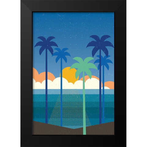 Buena Vista No Words Black Modern Wood Framed Art Print by Wild Apple Portfolio