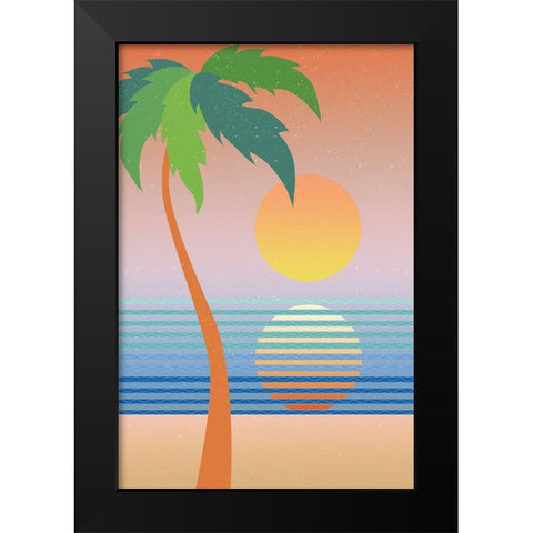 Paradise No Words Black Modern Wood Framed Art Print by Wild Apple Portfolio