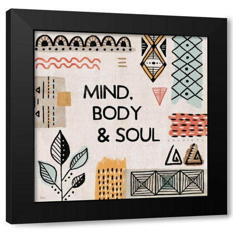 Tribal Tones VI Black Modern Wood Framed Art Print with Double Matting by Charron, Veronique