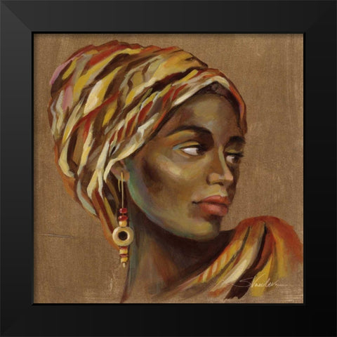 African Beauty I Black Modern Wood Framed Art Print by Vassileva, Silvia