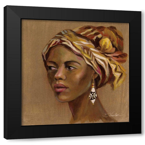 African Beauty II Black Modern Wood Framed Art Print with Double Matting by Vassileva, Silvia
