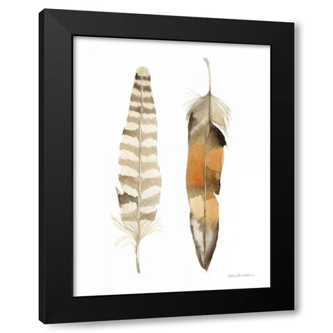 Natural Feathers II Black Modern Wood Framed Art Print with Double Matting by McKenna, Kathleen Parr