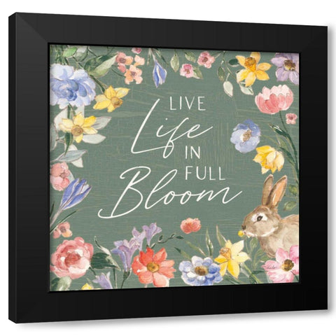 Happy Easter II Sage Black Modern Wood Framed Art Print with Double Matting by Vassileva, Silvia