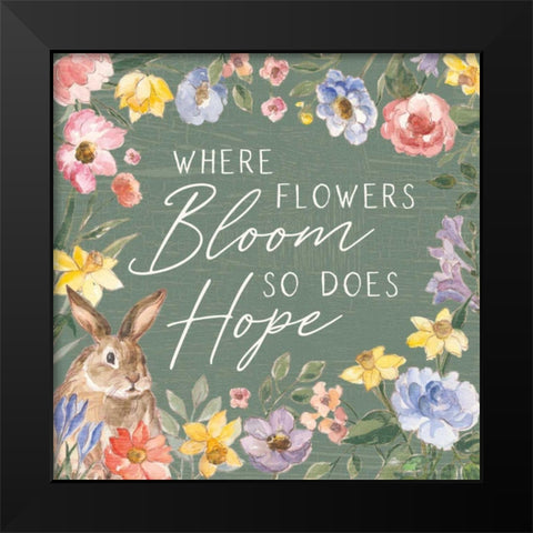 Happy Easter III Sage Black Modern Wood Framed Art Print by Vassileva, Silvia