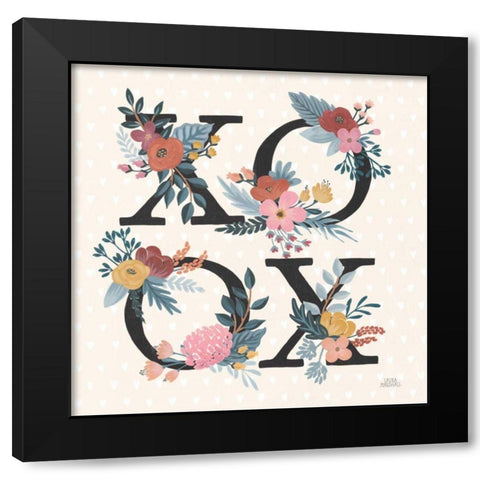 Love Letters VIII Black Black Modern Wood Framed Art Print with Double Matting by Marshall, Laura