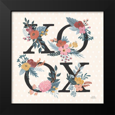 Love Letters VIII Black Black Modern Wood Framed Art Print by Marshall, Laura