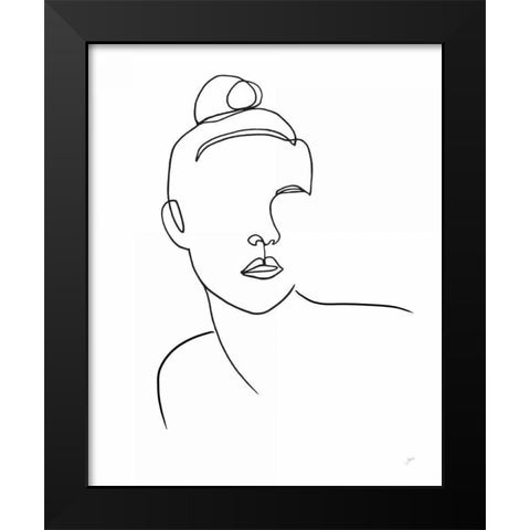 Her Black Modern Wood Framed Art Print by Panganiban, Karyn