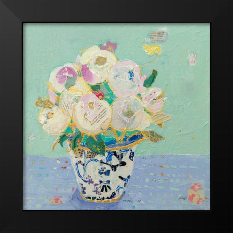 Kristens Peonies Black Modern Wood Framed Art Print by Day, Kellie