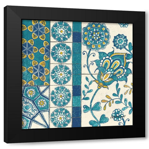 Turkish Tiles Exotic II Black Modern Wood Framed Art Print by Lovell, Kathrine