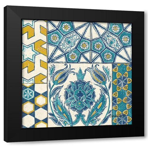 Turkish Tiles Exotic III Black Modern Wood Framed Art Print by Lovell, Kathrine