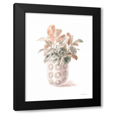 Modern Flora II Black Modern Wood Framed Art Print by Nai, Danhui