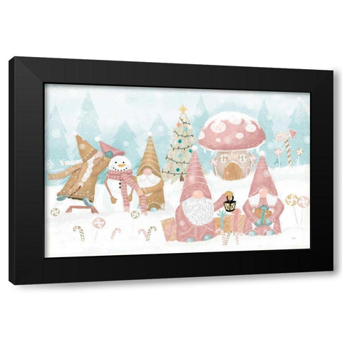 Gnome Sweet Gnome I Black Modern Wood Framed Art Print with Double Matting by Charron, Veronique
