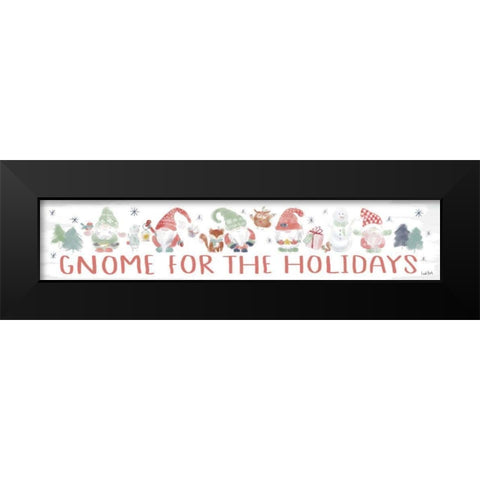 Woodland Wonders Gnomes Black Modern Wood Framed Art Print by York, Leah