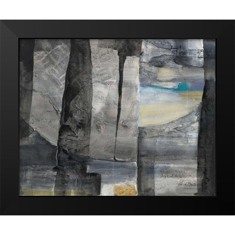 Cracks in the Wall Black Modern Wood Framed Art Print by Hristova, Albena