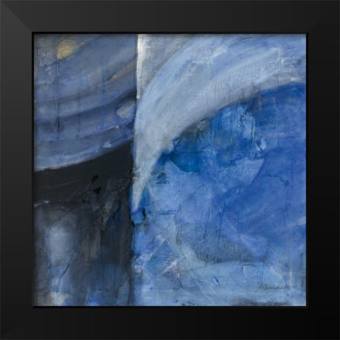 Blue Mood Black Modern Wood Framed Art Print by Hristova, Albena