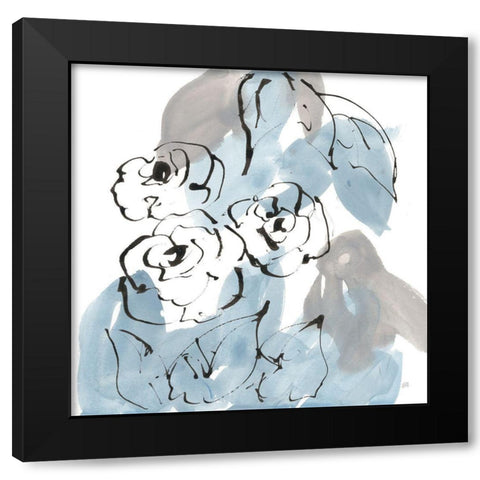 Blue Neutrals II Black Modern Wood Framed Art Print by Paschke, Chris