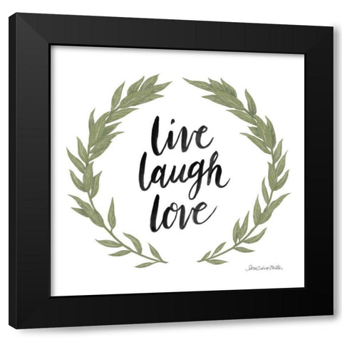 Happy to Bee Home Words III Black Modern Wood Framed Art Print with Double Matting by Miller, Sara Zieve