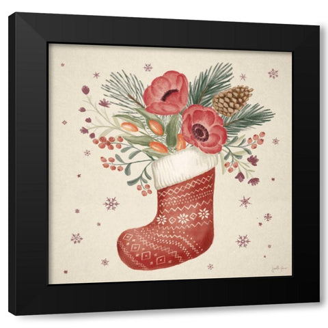 Winter Blooms V Black Modern Wood Framed Art Print by Penner, Janelle
