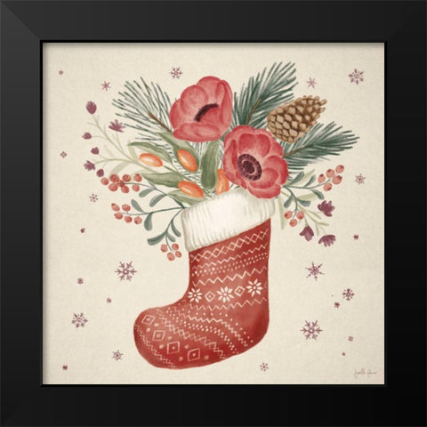 Winter Blooms V Black Modern Wood Framed Art Print by Penner, Janelle